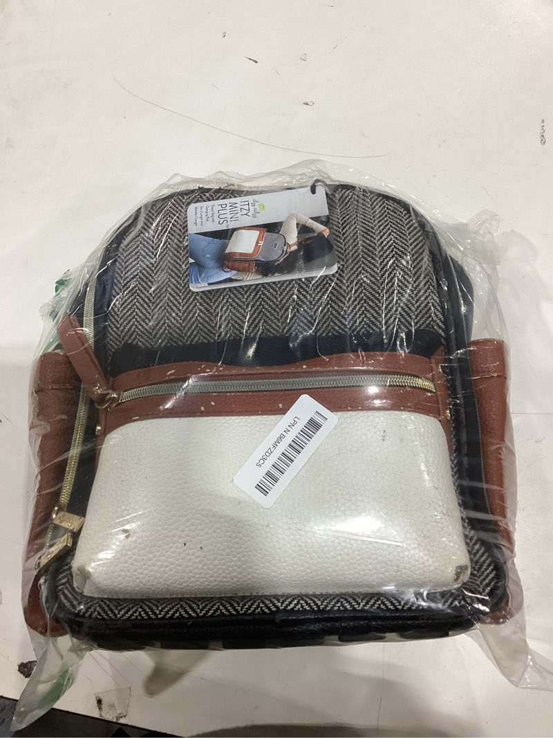 Condition photo showing As Is for Itzy Ritzy Unisex Baby Mini Plus Diaper Bag, Coffee & Cream Coffee & Cream Mini Plus Diaper Bag