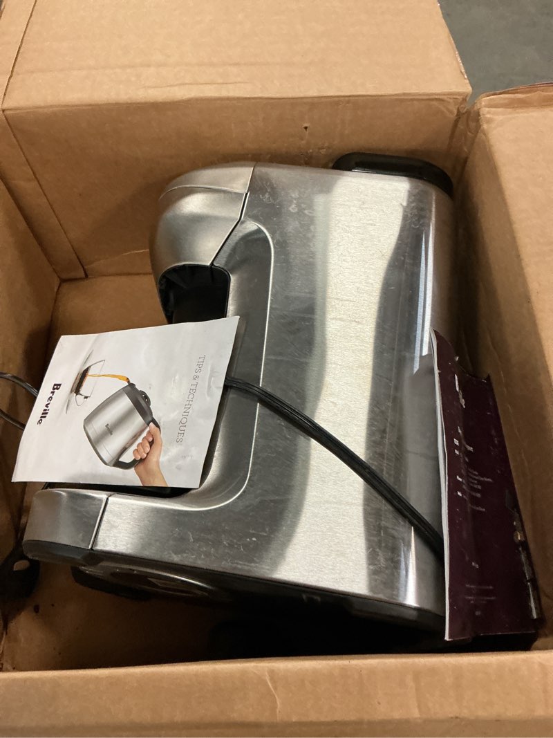 Condition photo showing As Is for breville bdc650bss grind control coffee maker with grinder, brushed stainless steel, thermal carafe