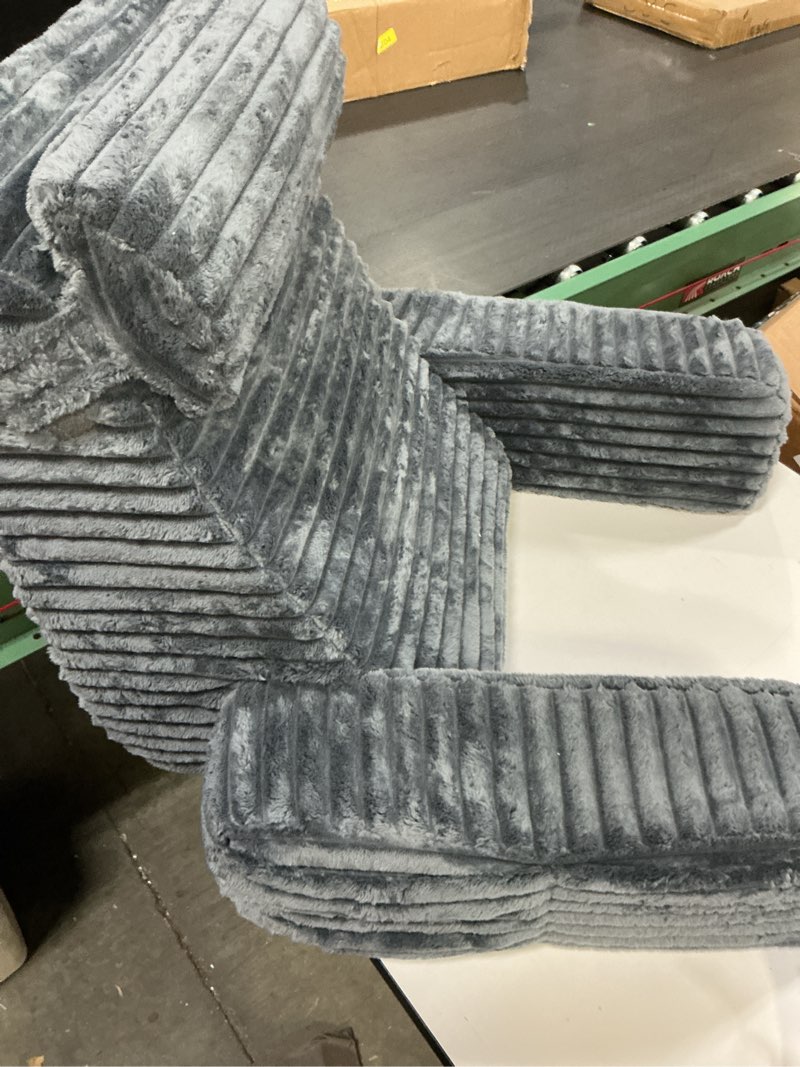 Condition photo showing As Is for ENITYA 22" XL Back Pillow for Bed Sitting Up, Reading Pillow with Built-in Arms, Soft Back Support Chair, Ideal for Watching TV, Gaming, Nursing, Resting, Post Surgery, Dark Grey Dark Grey XL(5'3"-5'11")