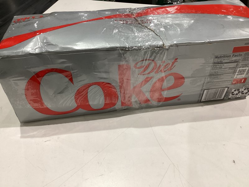 Condition photo showing As Is for Diet Coke Soda Soft Drink Fridge Pack Cans, 12 fl oz, 12 Pack Diet Coke 12 Fl Oz (Pack of 12)