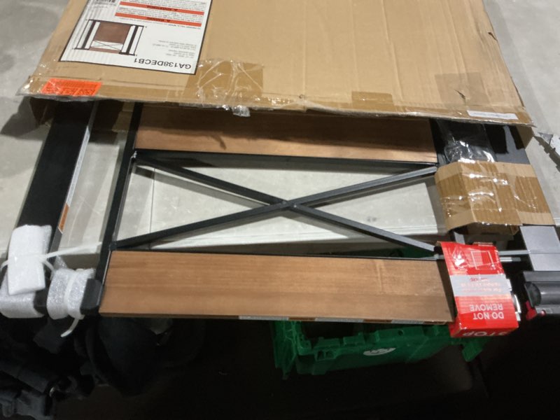 Condition photo showing Good Condition for safety 1st adjustable baby gate for doorways, modern farmhouse style gates for pets, toddlers, babies, children, wood
