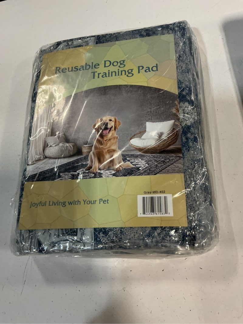 Condition photo showing New/Like New for super absorbent washable pee pads for dogs (2-pack) – reusable puppy training pads, 100% waterproof & leakproof dog pee pads with non-slip backing – durable, quick-dry pet pads for crates & floors gray floral 36x36