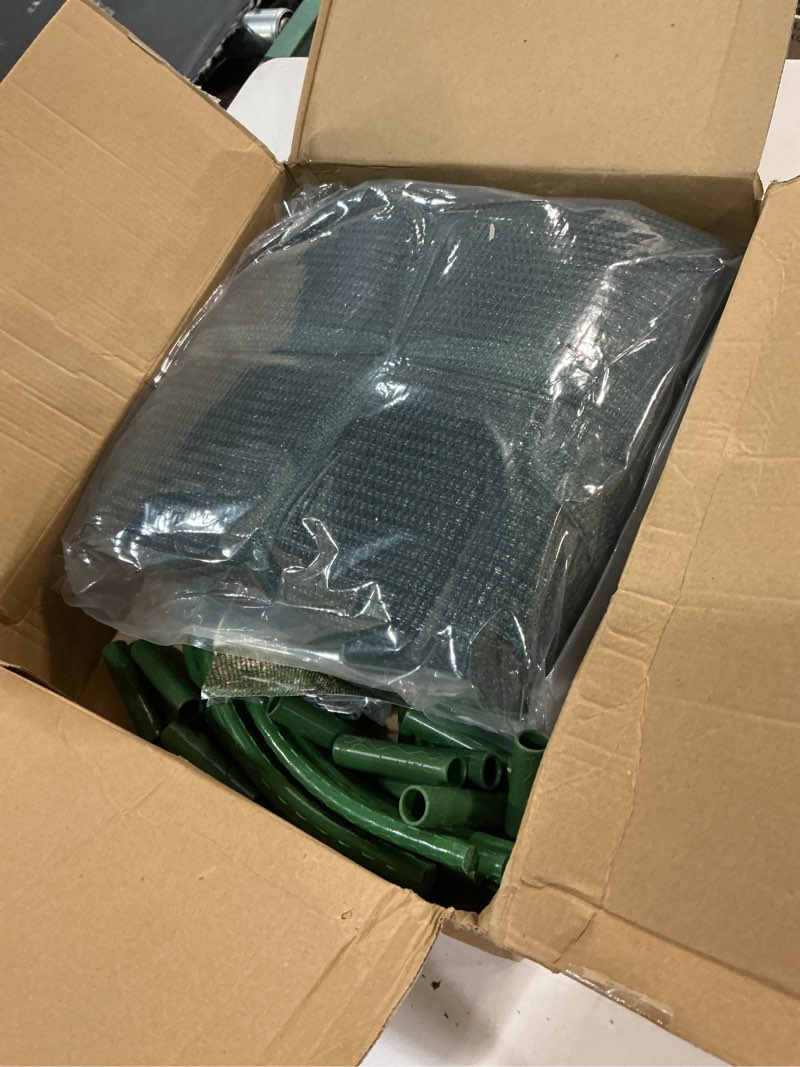 Condition photo showing Good Condition for chicken runs for yard,79" & 157" extra long foldable chicken tunnels for outside,all-in-one kit with sun protection net, removable door, frame & tools (green, 157 * 21 * 32 inches) green 157*21*32 inches