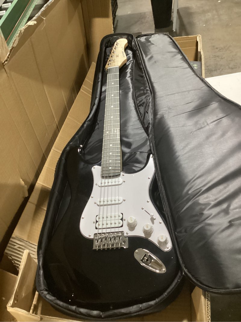 Condition photo showing As Is for AODSK Electric Guitar with Amp Beginner Kit 39 Inch Solid Body Full Size,All Accessories,Digital Tuner,Six Strings,Four Picks,Tremolo Bar,Strap,Gig Bag,Starter kit (White-HSS)