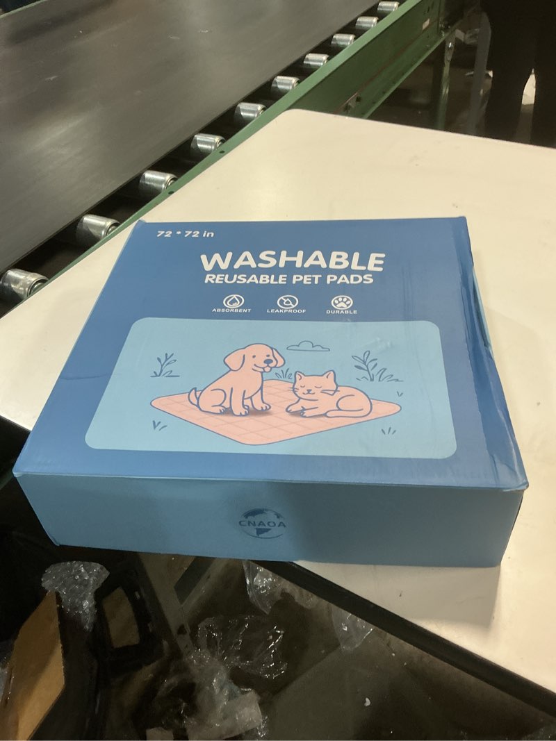 Condition photo showing New/Like New for Washable Pee Pads for Dogs 1 Pack 72x72 in - 5 Layer Reusable Puppy Pads, Super Absorbent, Waterproof, Leak Proof Non-Slip Training and Whelping Pet Pee Pads for Crate, Playpen, Potty (1 Pack)72x72 Inch