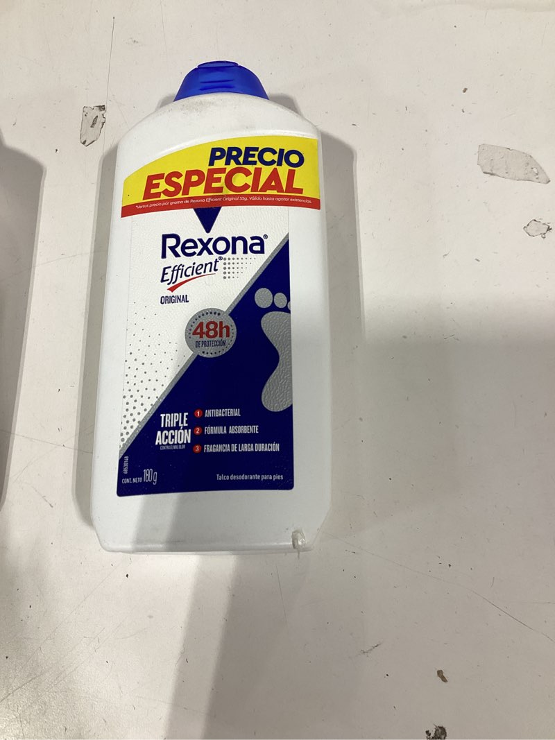 Condition photo showing As Is for rexona efficient foot talcum powder 180g – yahve - refreshing scent & moisture - absorbing formula for daily foot care