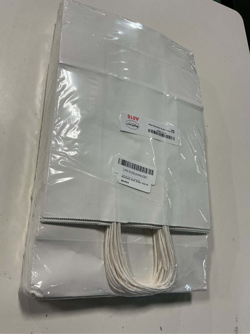 Condition photo showing Good Condition for bagdream white gift bags 10x5x13 50pcs large kraft paper bags with handles bulk for shopping, merchandise, retail, grocery, party favor 100% recyclable paper sacks