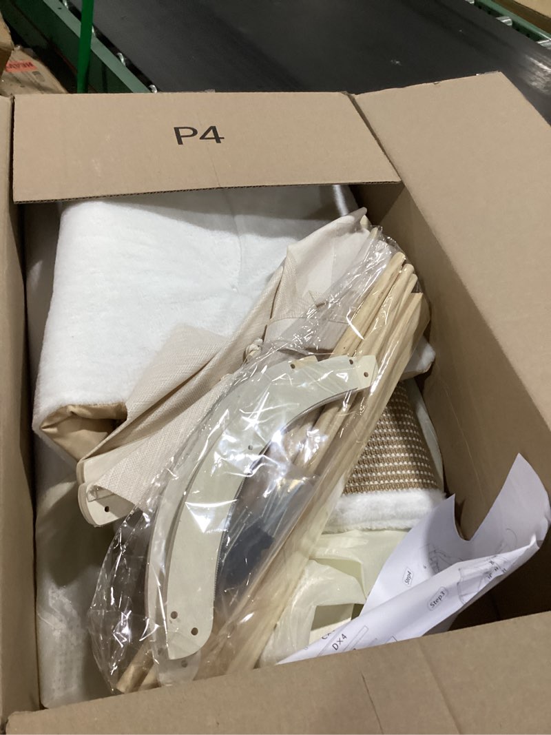 Condition photo showing Good Condition for cat houses for indoor cats - large cat bed cave with natural sisal cat scratcher mat, solid wood frame cat house with curtains and cat floor scratching pad rug, protect couch and carpets, l flat roof (l) - 24.4*16.9*19.7''