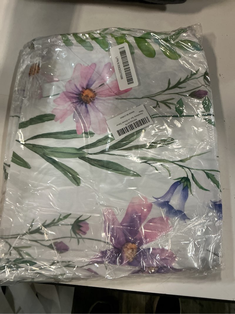 Condition photo showing New/Like New for horaldaily spring summer tablecloth 60x140 inch rectangular, yellow white purple daisy floral table cover for party picnic dinner decor 60"×140" (rectangle) white