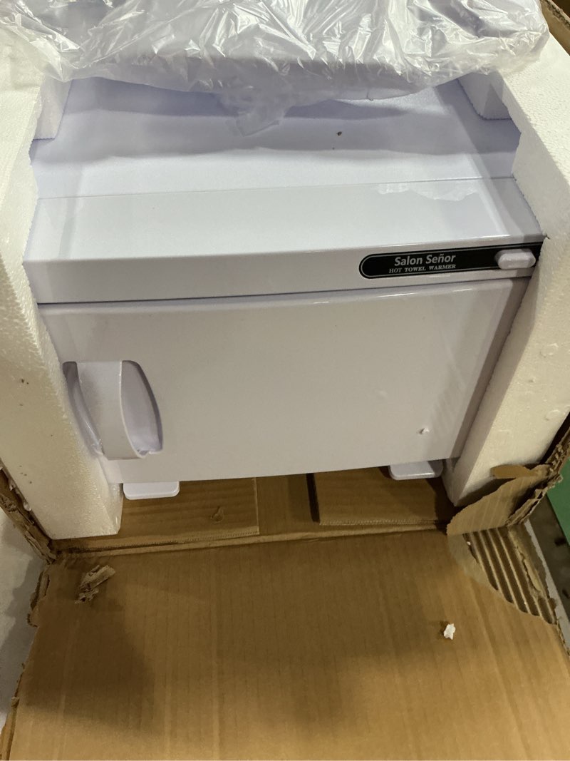 Condition photo showing New/Like New for hot towel warmer cabinet 8l towel caddy for use in facial spas salons and home use with essential oil spot white