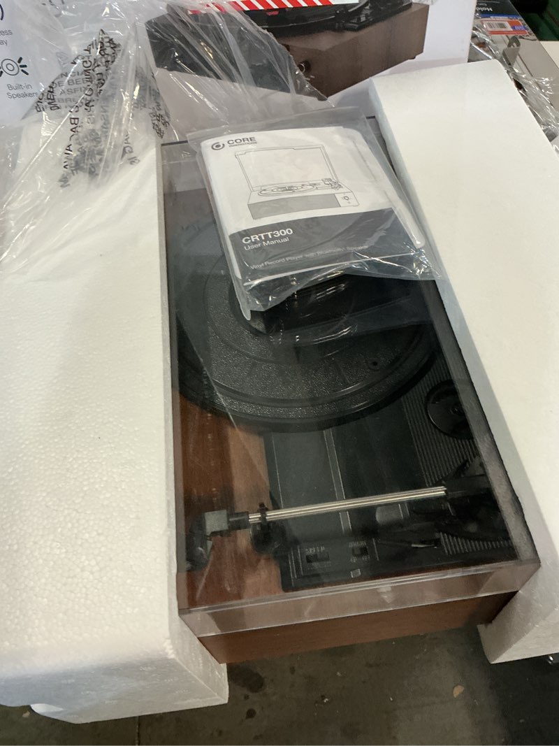 Condition photo showing New/Like New for portable bluetooth vinyl record player turntable with built-in speakers, rechargeable, multiple speeds (33/45/78 rpm) – retro vintage design for home & gifts