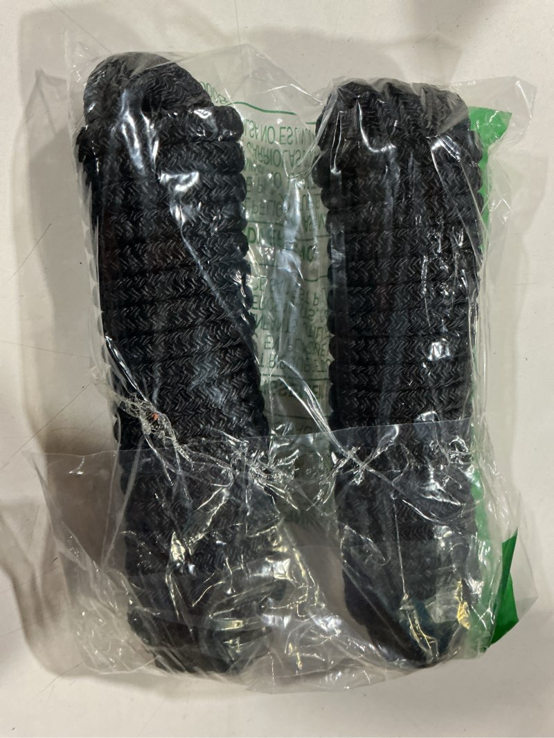 Condition photo showing Good Condition for 2 pack 3/8" x 20' dock lines - marine grade nylon boat rope with 12" loop for docking and mooring - double braided boat lines, high strength, easy handling, fray resistant - black 3/8" x 20' (pack of 2)