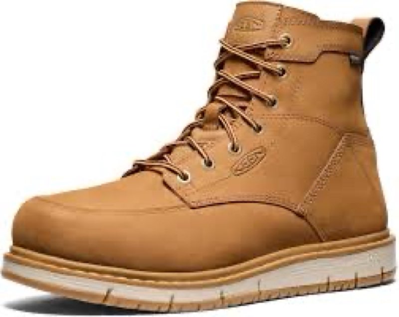 keen utility men's san jose 6" alloy toe waterproof wedge work boots, bistre/gum, 12 ee