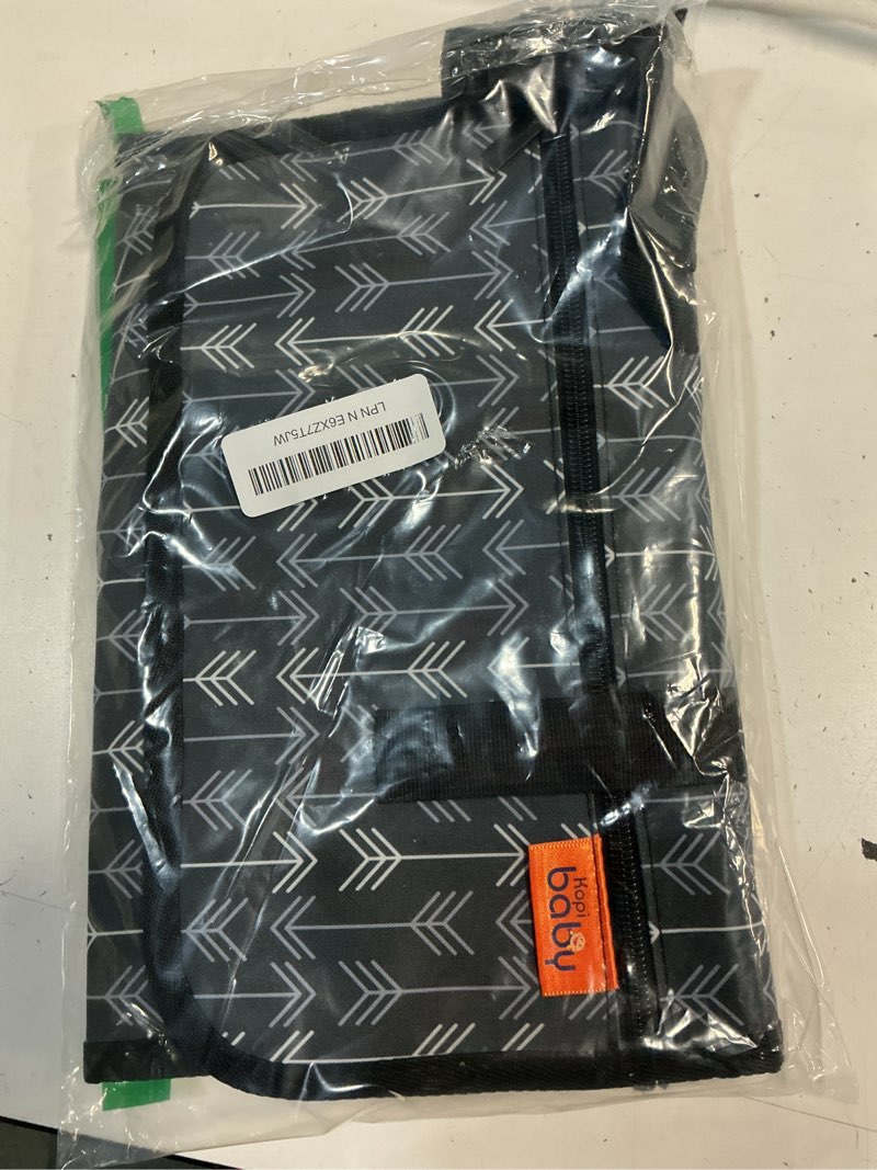 Condition photo showing Good Condition for kopi baby portable diaper changing pad-baby diaper changer travel bag with wipes pocket, smart design portable changing mat, infant travel station kit, gift for newborn girl & boy-black arrows, modern black arrows modern