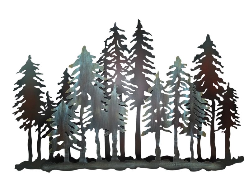 Metal Abstract Forest 28.9" x 19" Hanging Wall Décor