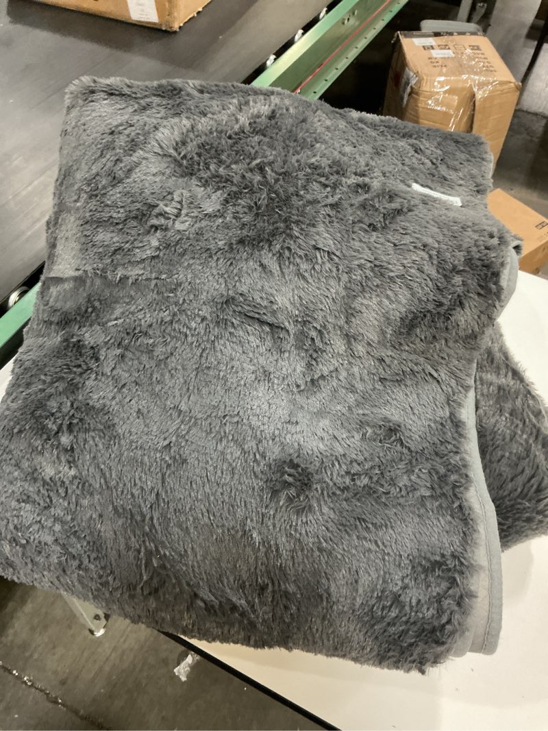 Condition photo showing As Is for Ophanie 8x10 Area Rugs for Living Room, Upgrade Non-Slip Fluffy Soft Large Shag Bedroom Carpet, Grey Big Indoor Thick Nursery Rug, Gray Carpets for Boy and Girls Room Dorm Home Decor Aesthetic 8' x 10' (Rectangular) 1- Grey