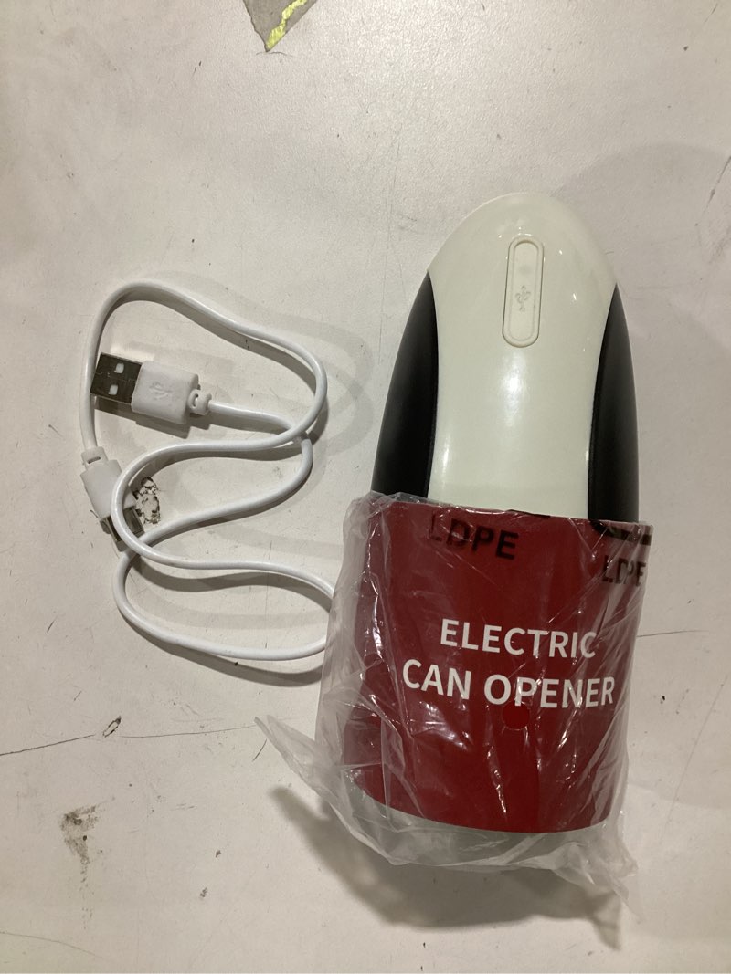 Condition photo showing Good Condition for Electric Can Opener, Can Opener Electric Fits All Can Sizes, One Touch USB Rechargeable Automatic Can Opener for Kitchen and Seniors with Arthritis, Chef, Portable Kitchen Gadgets Black and White Electric