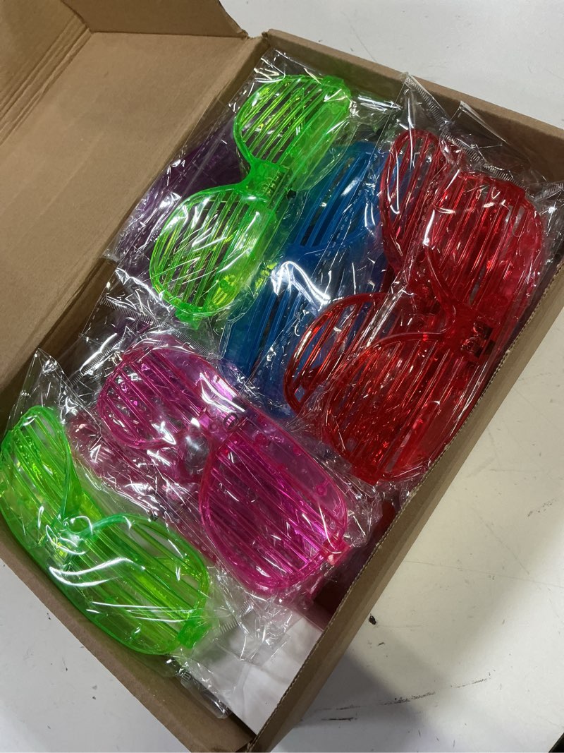 Condition photo showing Good Condition for mibote 269pcs led light up toys party favors glow in the dark party supplies for kid/adults halloween with light up glasses,rings,fidget spinner bracelets,100 glow sticks bulk party pack diy glow