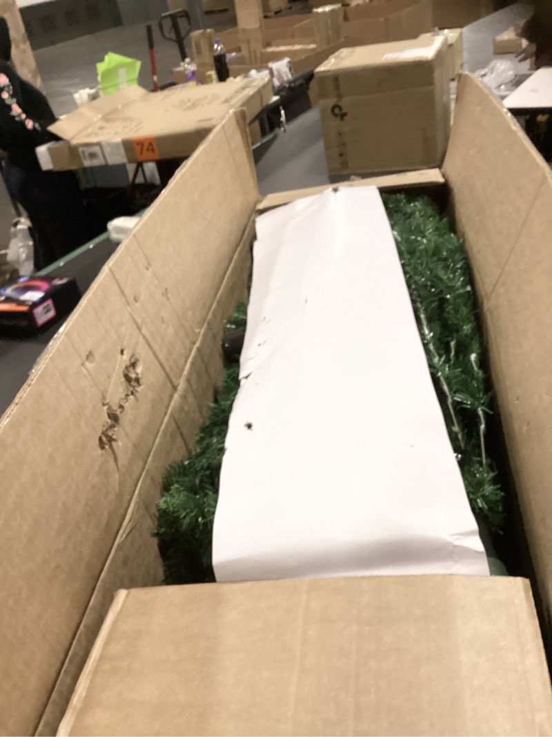 Condition photo showing As Is for 7.5ft Smart Prelit Christmas Tree with 407 LED Lights, 16M Color Changing, APP & RemoteControl, Group Control, Music Sync, Timer, Prelit RGB Artificial Christmas Tree with Metal Base 7ft 9in