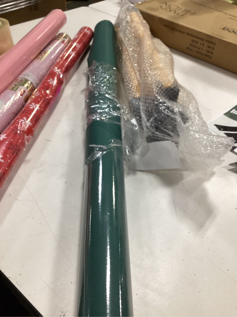 Condition photo showing New/Like New for RUSPEPA 30"x 393"(32.8') Dark Green Kraft Wrapping Paper Large Jumbo Roll, Recyclable Green Art Gift Wrap Paper for Christmas Gift Wrapping, Table Covering, Art & Craft Supplies, Bouquet Flower, 80GSM Green 30x393 Inch (Pack of 1)
