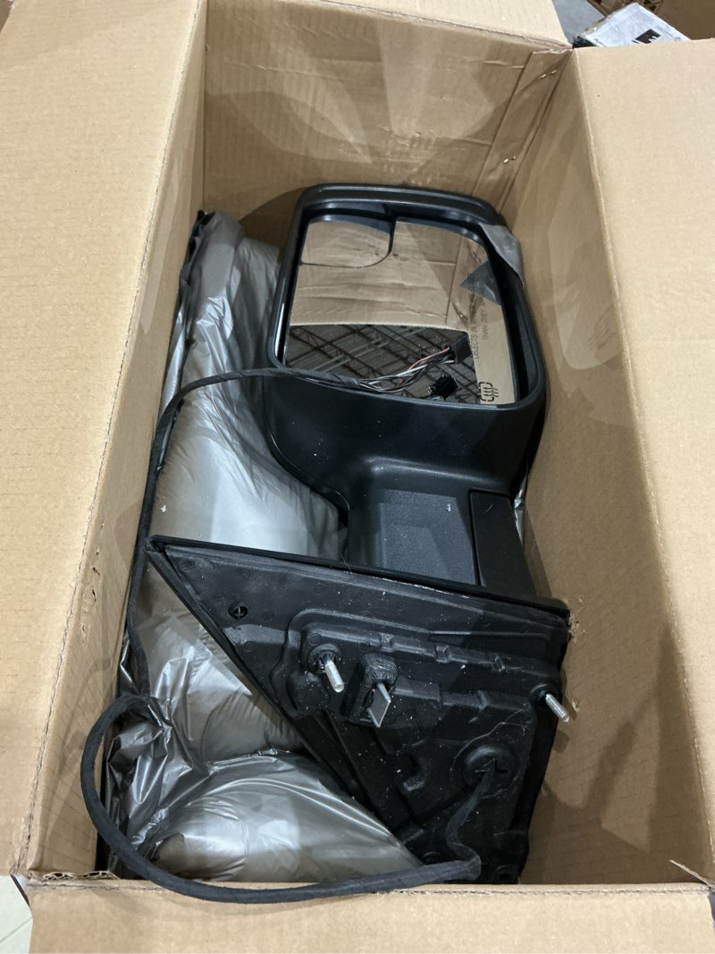 Condition photo showing Good Condition for right passenger side mirror compatible with 2019 2020 2021 2022 2023 2024 2025 ram 1500 with manual folding power glass heated turn signal puddle light matte black replace#5zk42karah (8pins) r-8 matte black