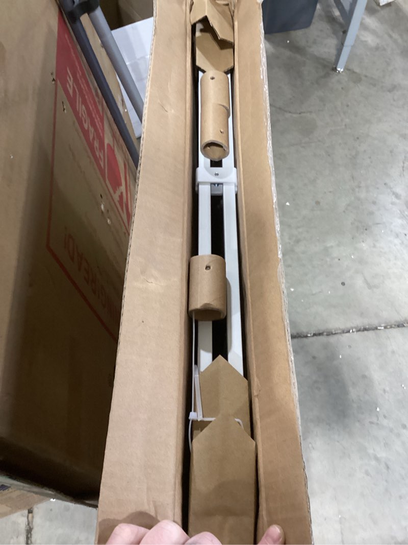 Condition photo showing As Is for Babelio Baby Gate for Stairs & Doorways, 26-43" W 34" H Extra Tall| No Bottom Bar| Easy Installation| One-handed Operation| Auto-close| Hardware Mount (Drill Needed) Safety Dog/Pet Gate Indoor (White) White - B17 26-43" W, 34" H