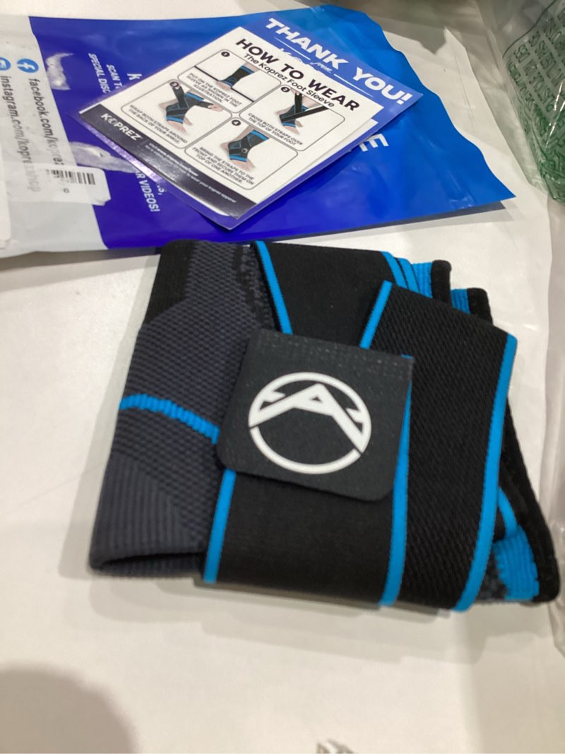 AMITOFO Ankle Brace for Sprained Ankle: Plantar Fasciitis and Achilles Tendonitis Relief, Heel Support for Men and Women with Strap for Foot Swelling and Compression (Single, Black Blue, Medium)