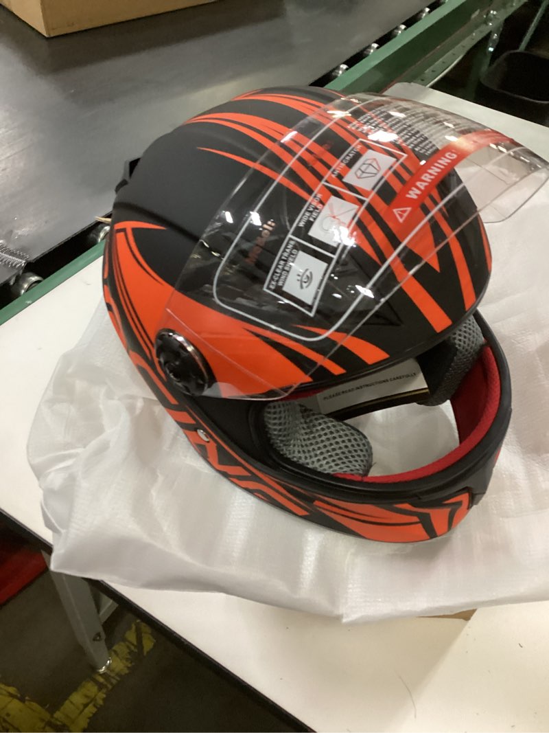 Condition photo showing Good Condition for SanQing Kids Full Face Motorcycle Helmet Motocross Dirt Bike ATV BMX Go-Kart Off-Road 4 Wheeler Boy Girl Children Helmet with Sun Visor DOT Approved Orange X-Large