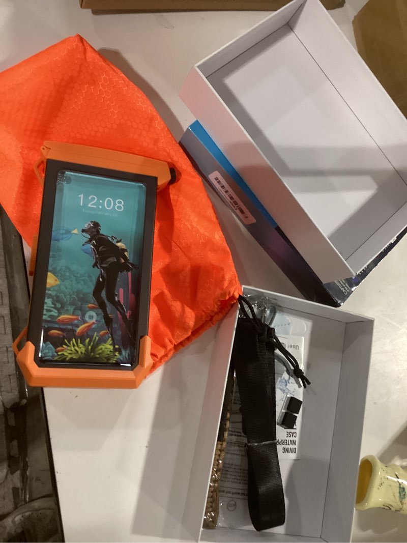 Condition photo showing Good Condition for underwater phone case for snorkeling - waterproof touchscreen diving housing, universal underwater phone case for iphone 16/15/14/13 pro max samsung galaxy s26/s25/s24 ultra up to 6.9'' (orange)