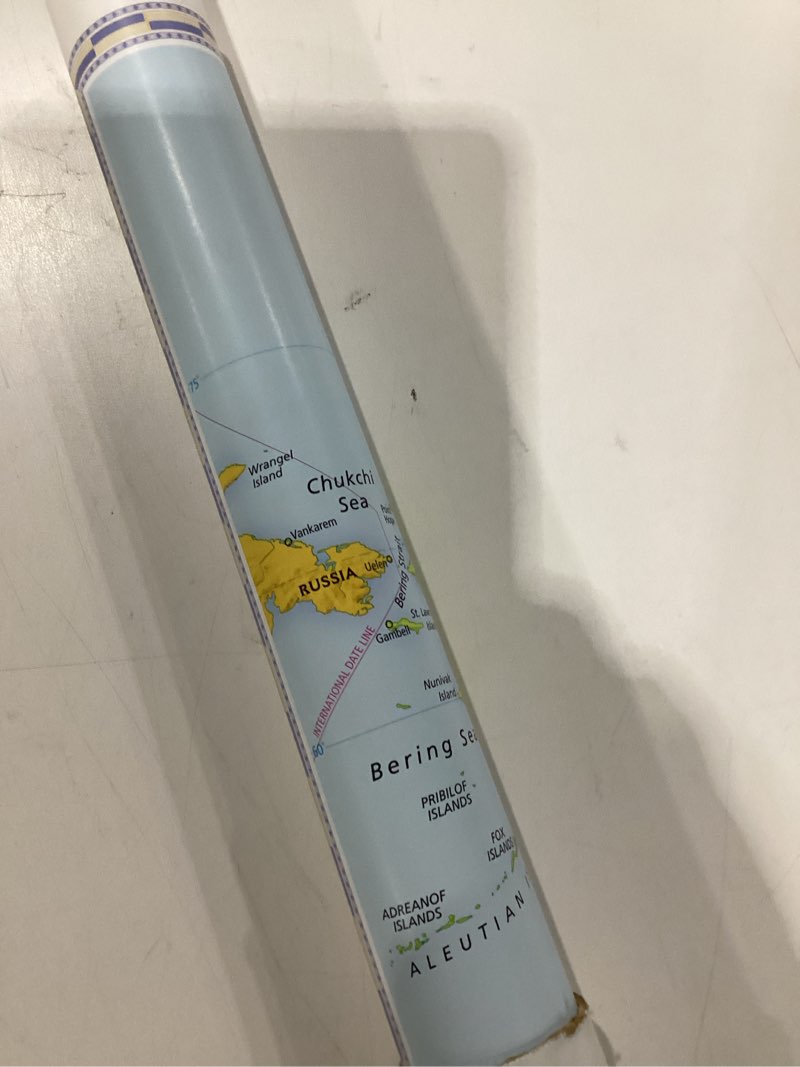 Condition photo showing New/Like New for Signature World Wall Map – Paper Rolled (Blue)