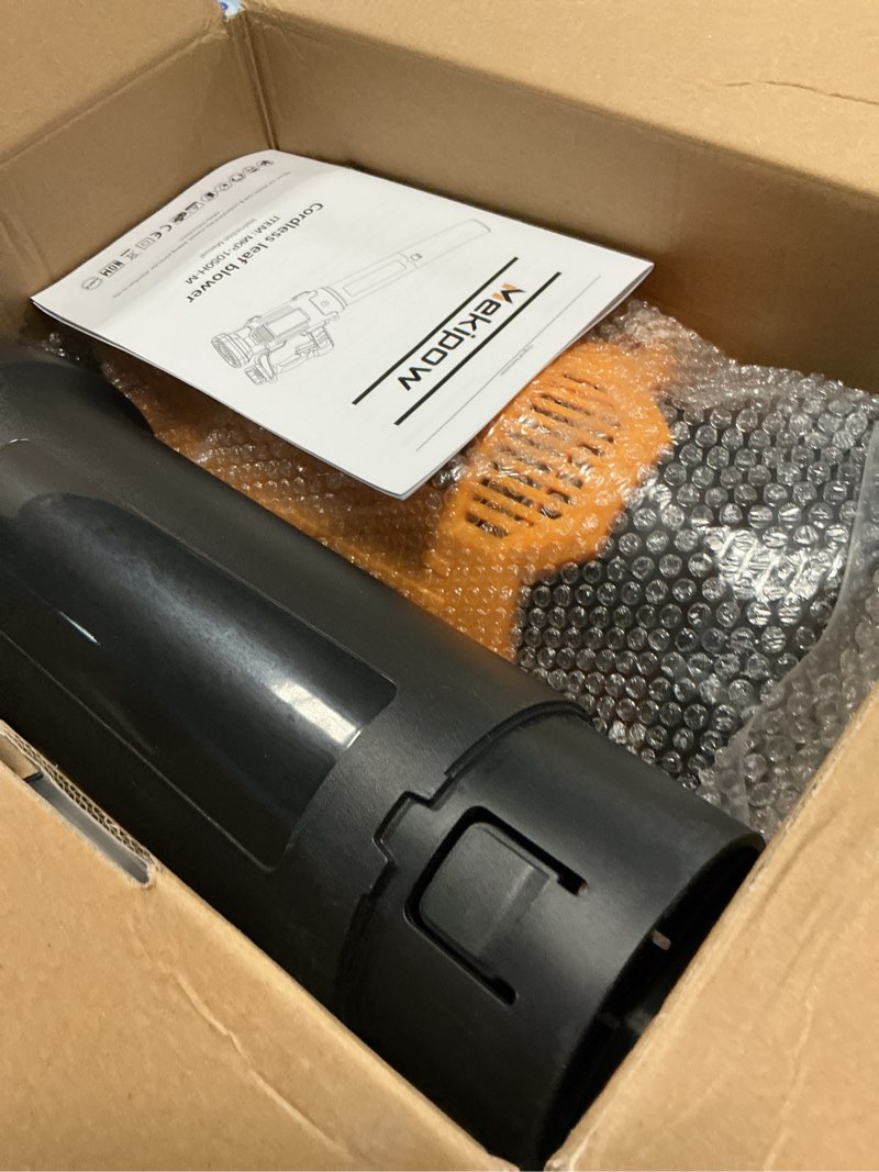 Condition photo showing Good Condition for cordless leaf blower fit for dewalt, 650 cfm electric handheld leaf blower, with brushless motor built-in protection device, variable speed, turbo mode, for driveway lawn care, yard, snow(tool only)