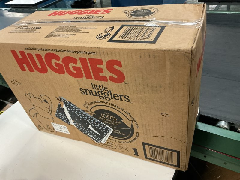 Condition photo showing New/Like New for huggies size 1 diapers, little snugglers diapers, size 1 (8-14 lbs), 198 count (6 packs of 33), packaging may vary size 1 198