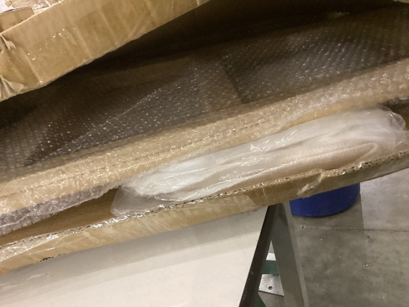 Condition photo showing New/Like New for 6 Tier 5ft Christmas Tree Corner Shelf Large Bookshelf DIY Village Display Stand with Snow Blanket, Pine Garland and String Light for Christmas Bedroom Living Room Decor