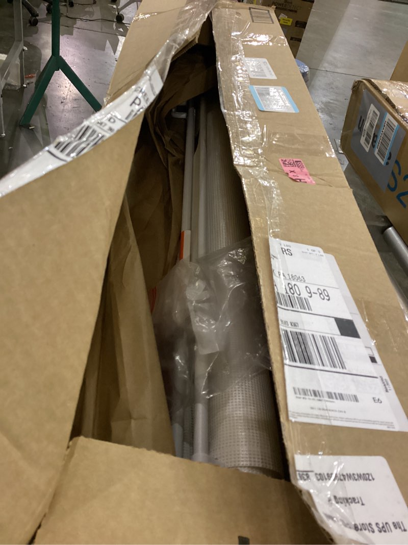 Condition photo showing As Is for Reinforced 80 Inch Extra Wide Retractable Baby Gate with Support Rods, Indoor/Outdoor Retractable Pet Gates for Wide Openings, 33” Tall Mesh Dog Gate Indoor Extra Long Baby Gates for Decks, White White 33" Tall x 80" Wide? With Reinforced Bar ?