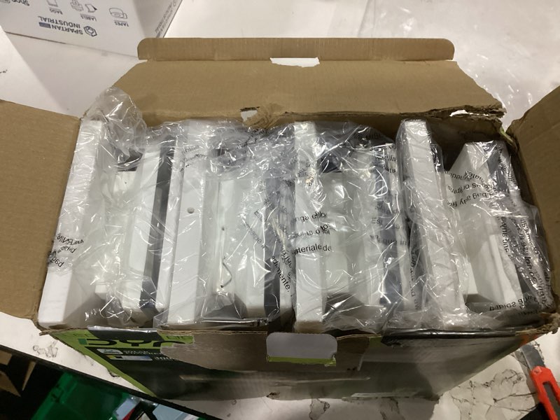 Condition photo showing New/Like New for dynaming 8 pack solar post lights, outdoor decorative posts cap light, solar powered white shell caps, high brightness warm white smd led lighting for fence deck patio, fit 4x4, 5x5 or 6x6 wooden post white 8 pack, for 4x4 5x5 6x6 vinyl/wooden posts