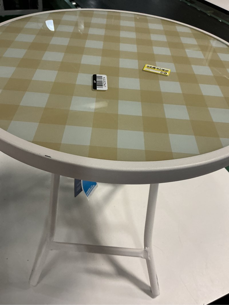 Condition photo showing Good Condition for tempered printed glass round accent patio end table - room essentials™