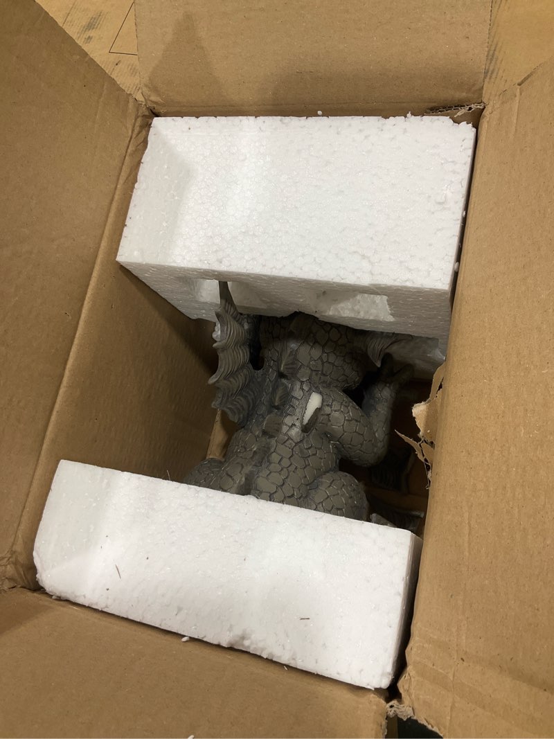 Condition photo showing As Is for Pacific Giftware Garden Dragon Taunting Dragon Garden Display Decorative Accent Sculpture Stone Finish 10 Inch Tall