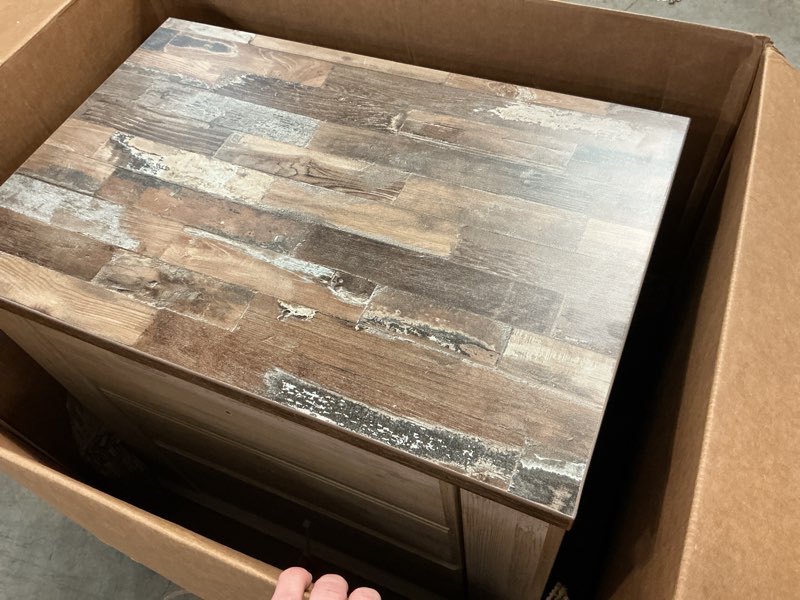 Condition photo showing New/Like New for Signature Design by Ashley Willowton Farmhouse 2 Drawer Nightstand with USB Charging Ports, Whitewash