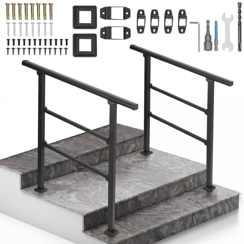 handrails for outdoor steps, 3 step handrail fit 2 or 3 steps