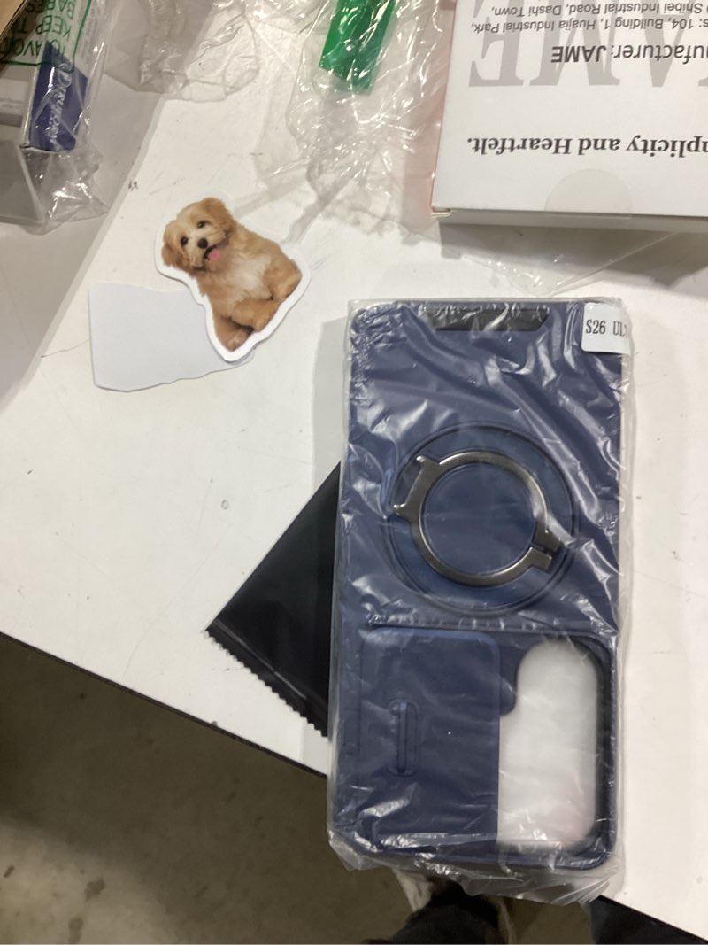 Condition photo showing Good Condition for jame for samsung galaxy s26 ultra case, ring holder stand kickstand, slide camera cover with screen protector, dual-layer shockproof protective magnetic accessory friendly s26 ultra phone case, blue galaxy s26 ultra blue