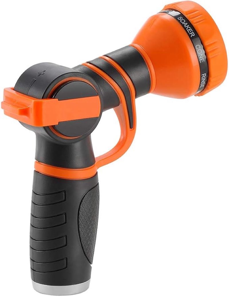 giraffe tools garden hose nozzle multi- pattern adjustable sprayer water gun for hose reel, car washing, pets bathing