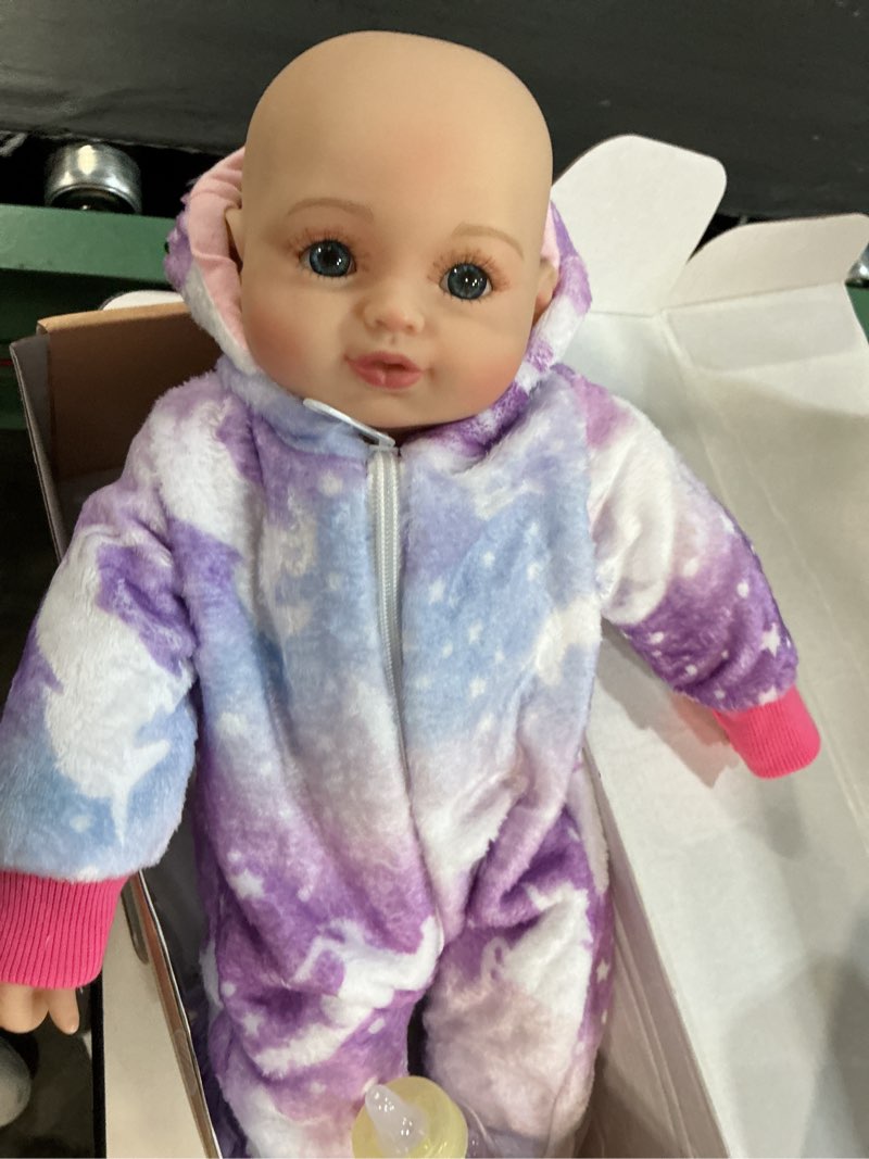 Condition photo showing Good Condition for babeside baby doll girl - 15-inch realistic baby doll with blue eyes, soft body in unicorn outfit life like baby dolls that look real for 4 5 6 7 8 9 years girl, birthday gift and pretend play