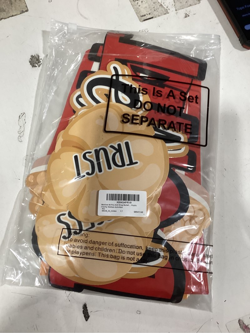 Condition photo showing Good Condition for 64 Pcs Red Ribbon Week Bulletin Board Anti Drug Awareness Bulletin Board Classroom Decoration Say No to Drugs for School Classroom Charity Event Party Supplies Chalkboard Wall Decor