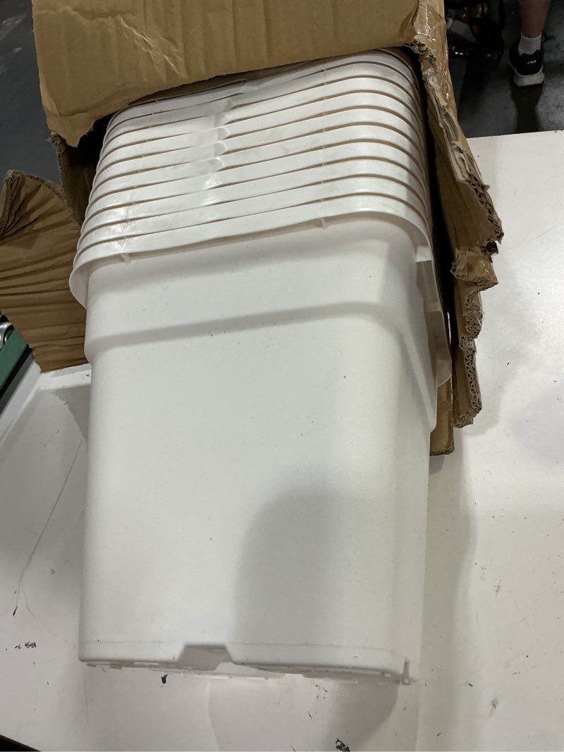 Condition photo showing Good Condition for waltyotur 10pcs 3 gallon square durable planter nursery pots, injection molded plastic plant container garden planter pots for indoor outdoor plants flower vegetables, white white square-3gallon-10pcs