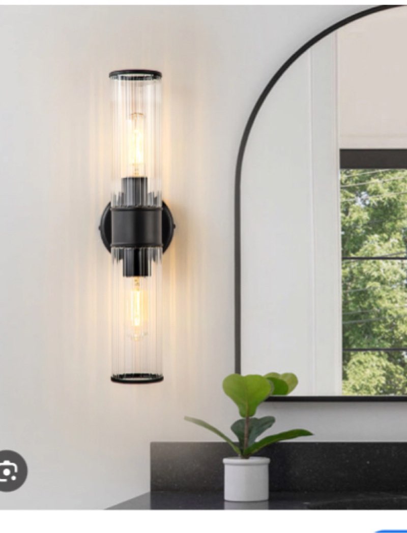 Jaiman 2 light vanity glass wall sconce 