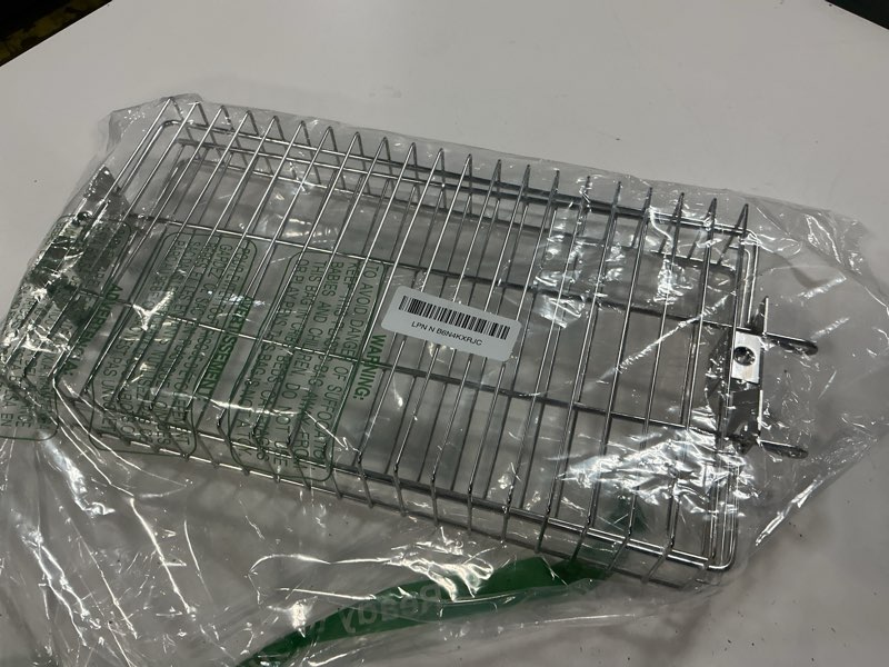 Condition photo showing Good Condition for onlyfire 6042 bbq stainless steel flat spit rotisserie grill basket for any grill, fits 1/2" hexagon, 3/8" hexagon, 3/8" square&5/16" square rotisserie spit rods