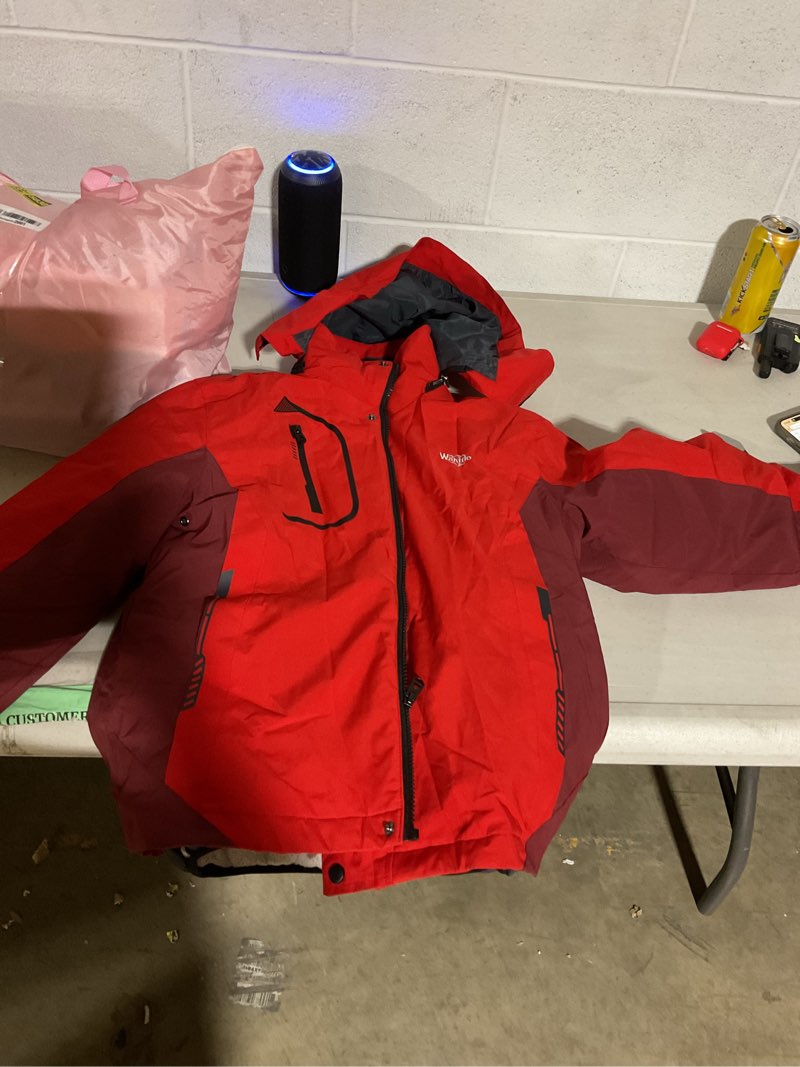 Condition photo showing As Is for wantdo women's mountain waterproof ski jacket windproof rain jacket winter warm hooded coat medium red