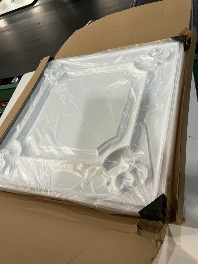 Condition photo showing New/Like New for art3d drop ceiling tiles 24x24 in white (12-pack, 48 sq.ft), wainscoting panels glue up 2x2 12pcs 24"x24" classical white