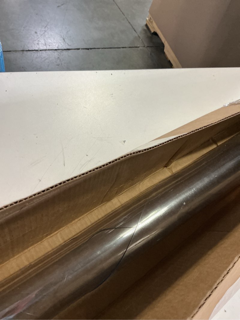 Condition photo showing As Is for 42"x60"crystal pvc table cover protector, waterproof pvc tablecloth, 2mm thickened protector for table, desk, coffee table, workbench,dresser, tv stand, counter 60" x 42" clear 2mm