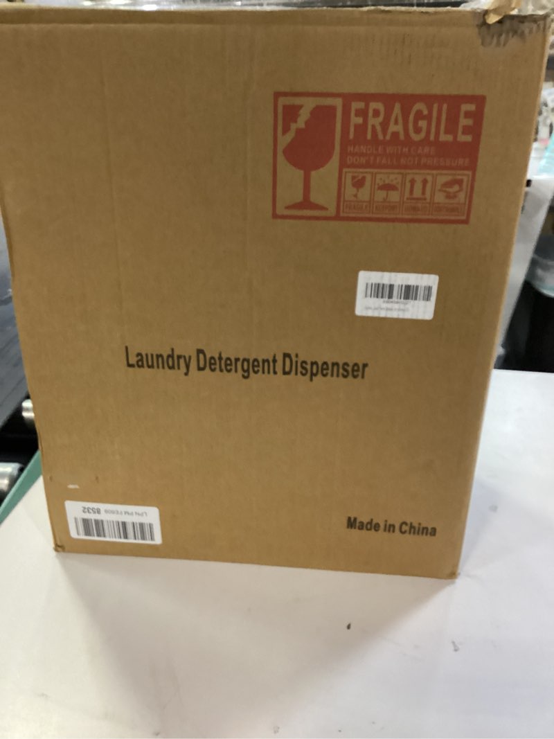 Condition photo showing New/Like New for 2 Pack Glass Laundry Detergent Dispenser,Sturdy glass Fabric Softener Dispenser With Leak Proof Pump,Reusable Container & Bamboo Stand-108Oz Big Laundry Soap Container For Washer Room Organization (2)